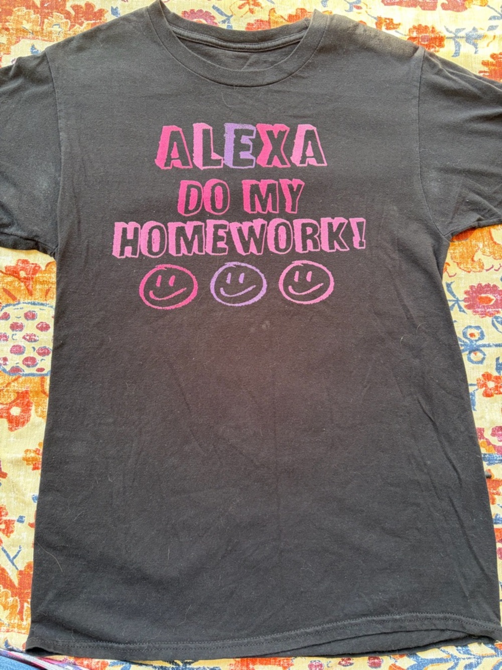 Kids 'Alexa Do My Homework' Black Graphic Tee